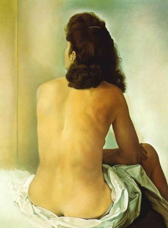 1960_16_gala nude from behind looking in an invisible mirror 1960.jpg
